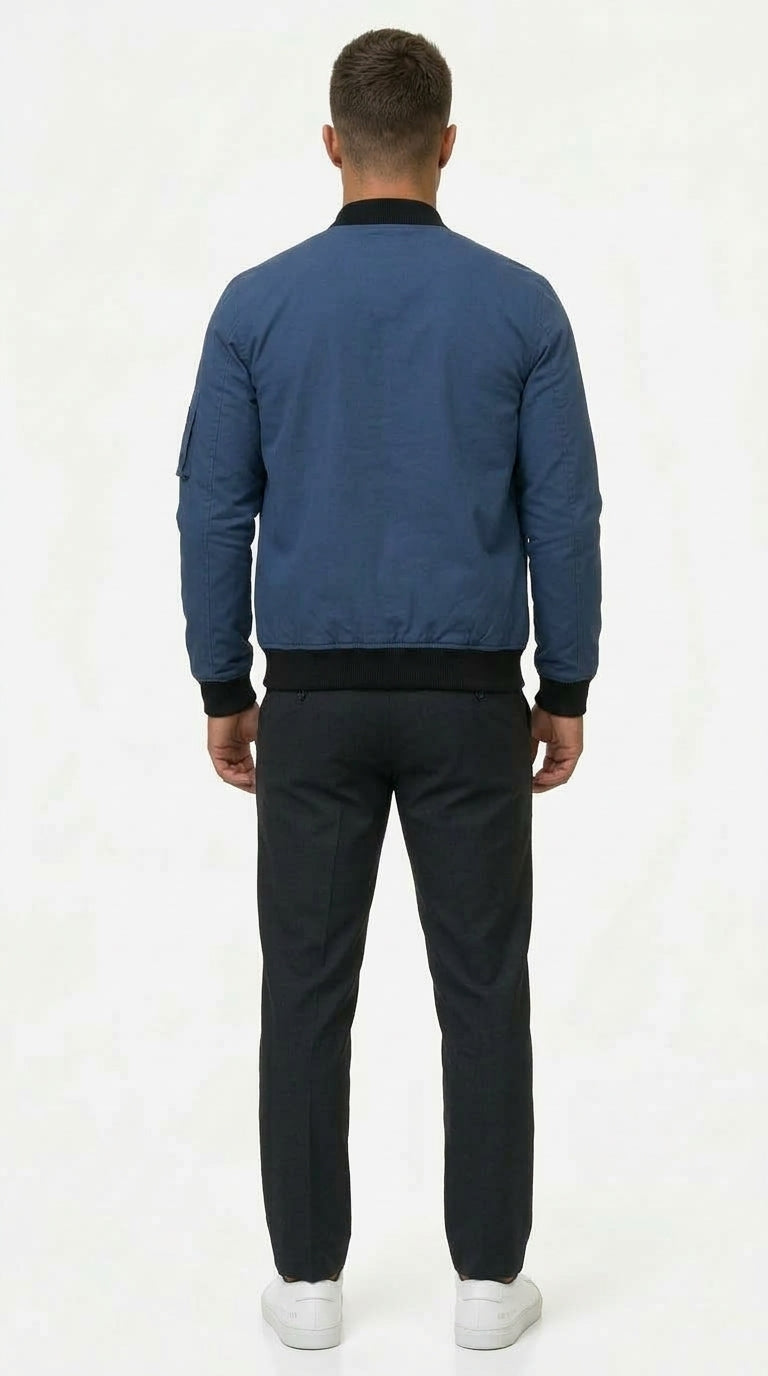 Bomberjacke Herren mit Slim Fit und praktischer Arm-Tasche - 3 - Trendlinie