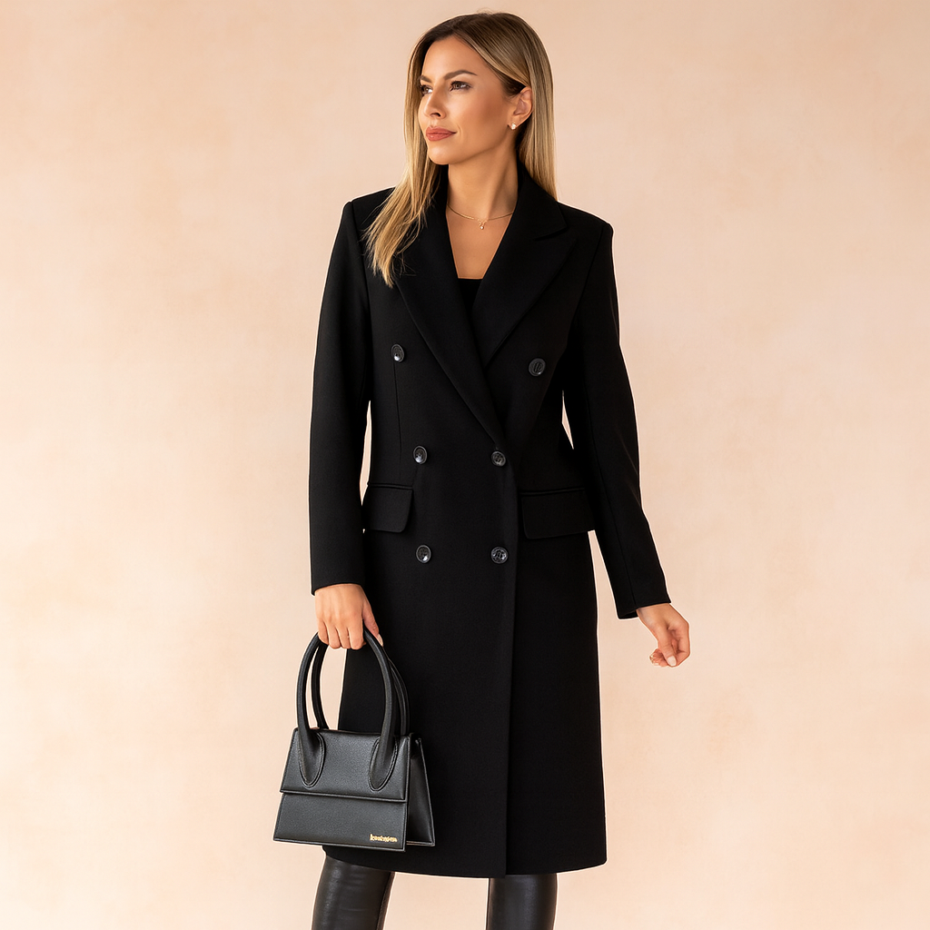 Damen Mantel mit doppelter Knopfleiste und klassischem Schnitt - 5 - Trendlinie