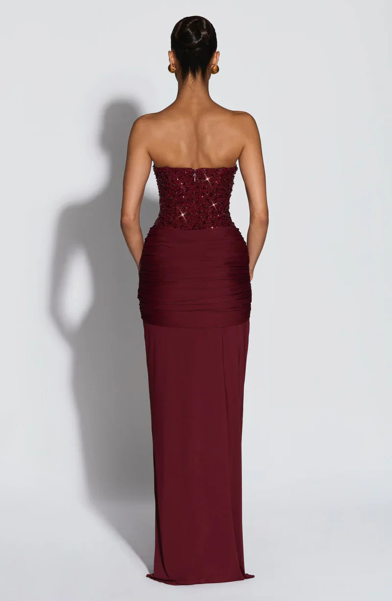 Abendkleid Damen mit corsagenartigem Oberteil und eleganter Drapierung - 4 - Trendlinie