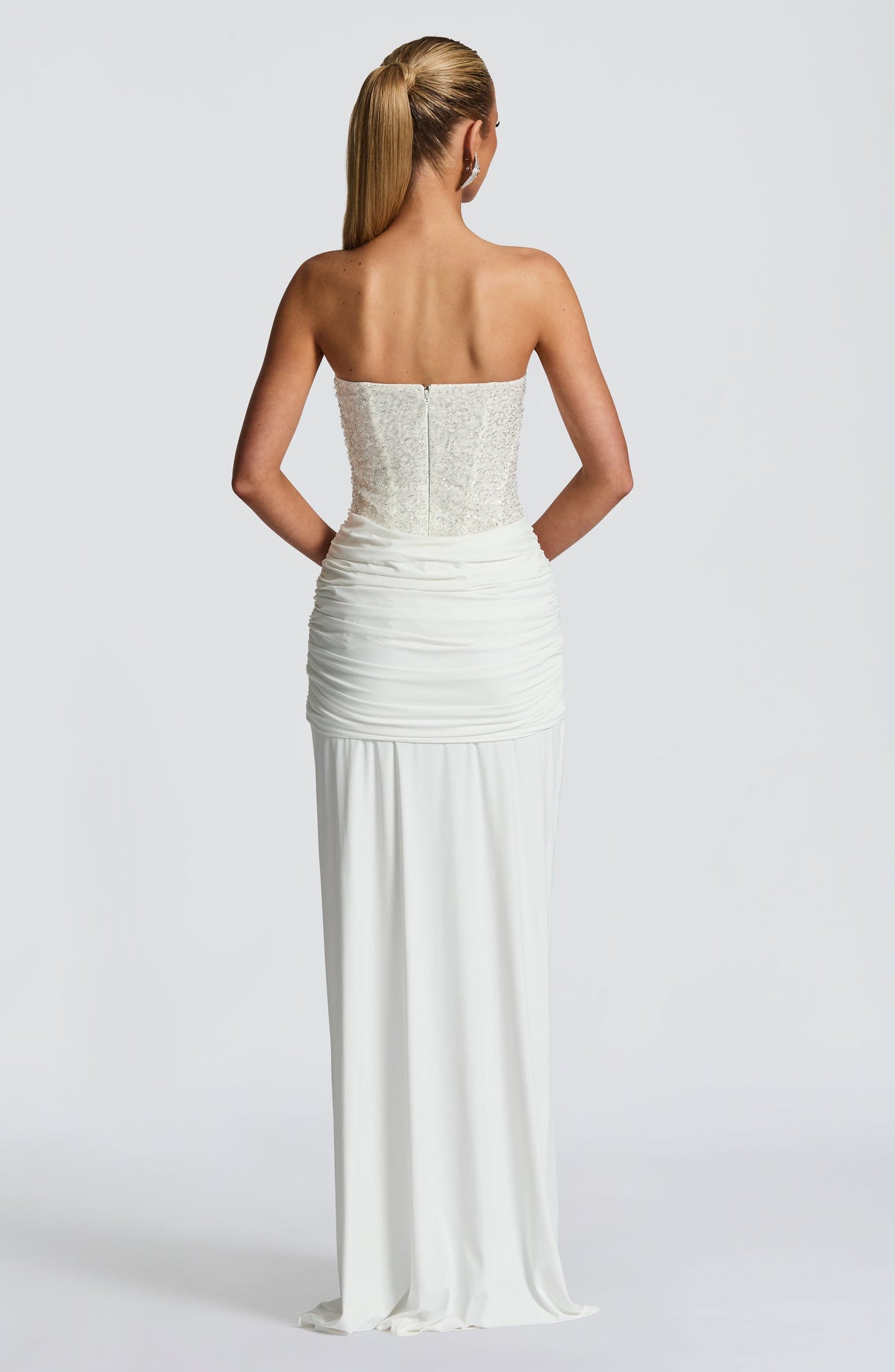 Abendkleid Damen mit corsagenartigem Oberteil und eleganter Drapierung - 6 - Trendlinie