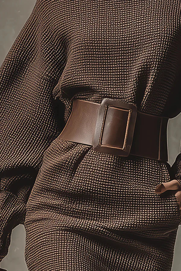 Mini Kleid Damen mit Puffärmeln und tailliertem Gürtel - 3 - Trendlinie