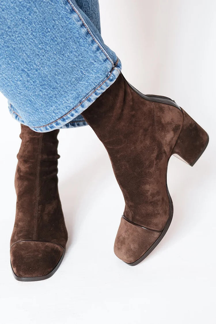Damen Stiefeletten mit eckiger Spitze und Blockabsatz - 1 - Trendlinie