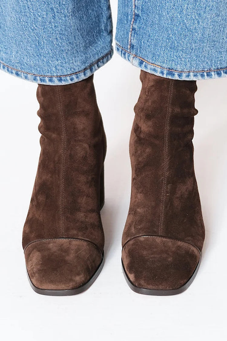 Damen Stiefeletten mit eckiger Spitze und Blockabsatz - 2 - Trendlinie