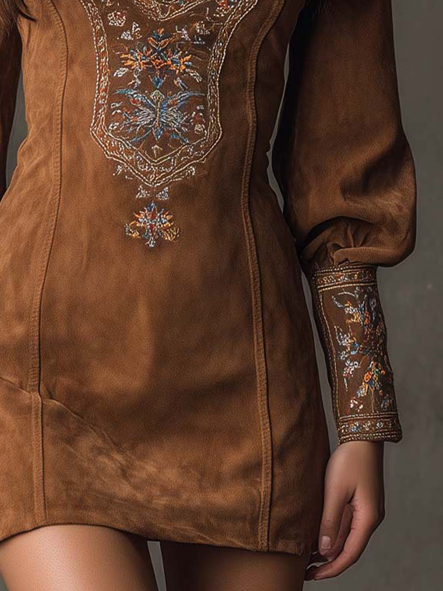 Mini Kleid Damen mit V-Ausschnitt und Puffärmeln, verspieltes Design - 6 - Trendlinie