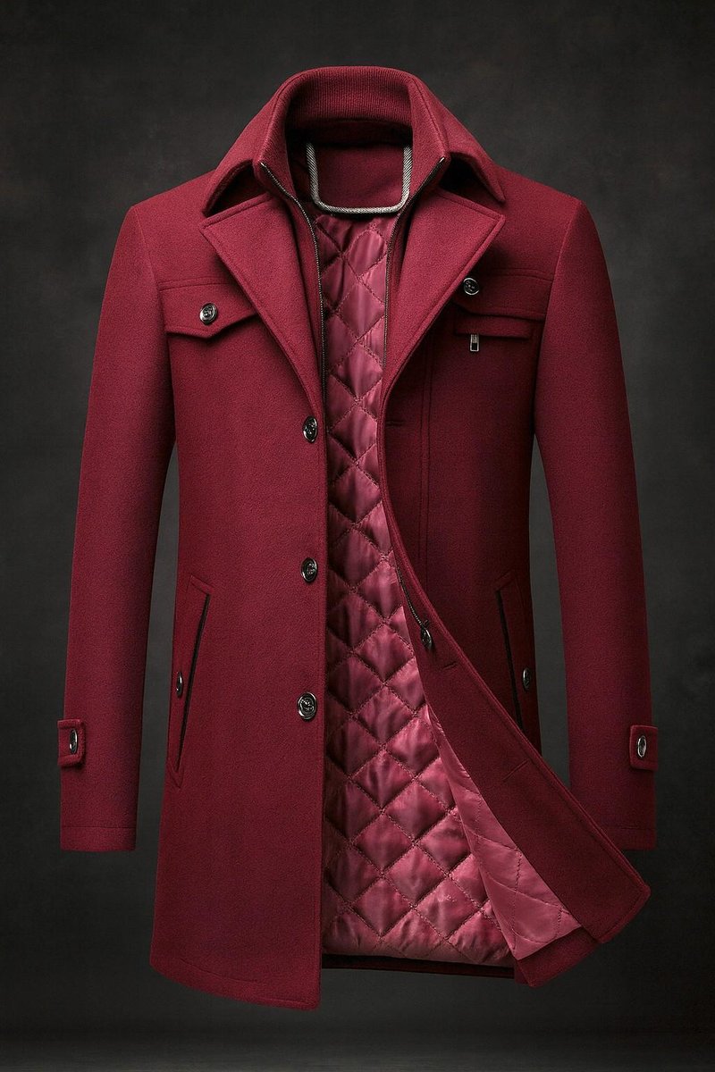 Eleganter Mantel Damen mit Doppelkragen und praktischen Taschen - 2 - Trendlinie