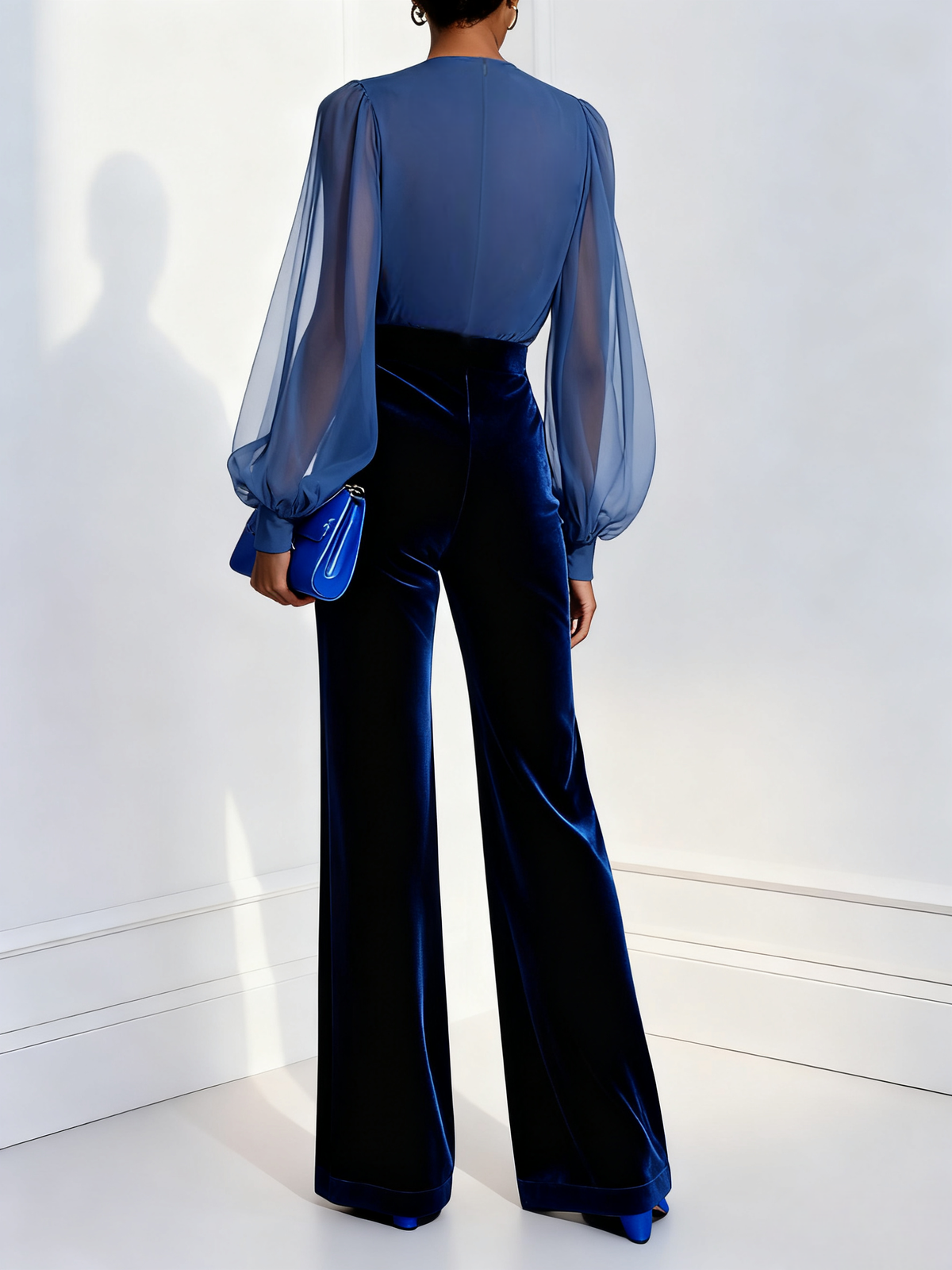 Wickelkleid Damen mit voluminösen Ärmeln und V-Ausschnitt - 2 - Trendlinie