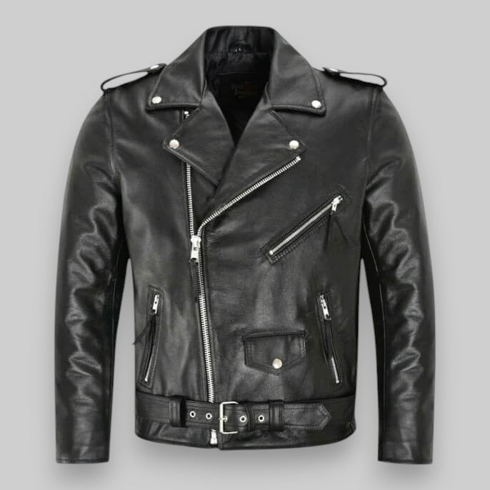 Lederjacke Damen mit asymmetrischem Reißverschluss und markanten Taschen - 1 - Trendlinie