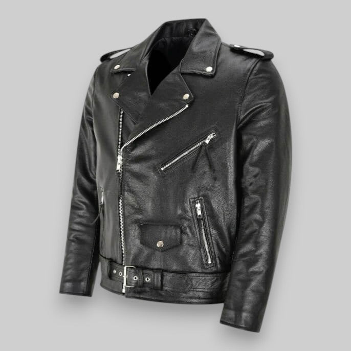 Lederjacke Damen mit asymmetrischem Reißverschluss und markanten Taschen - 2 - Trendlinie