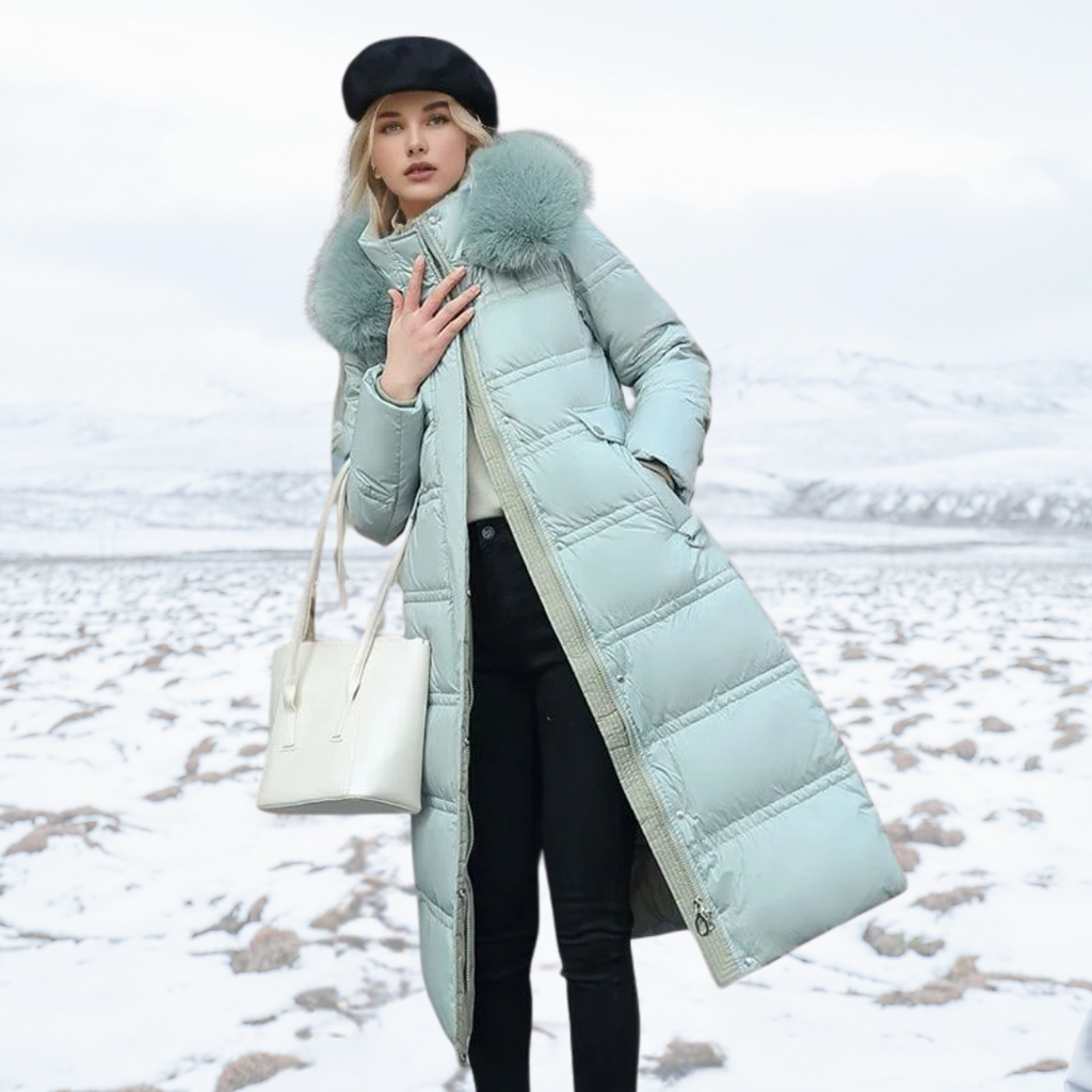 Wintermantel Damen mit Kapuze und langem Schnitt - 2 - Trendlinie