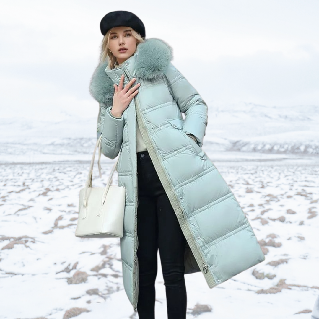 Wintermantel Damen mit Kapuze und langem Schnitt - 2 - Trendlinie