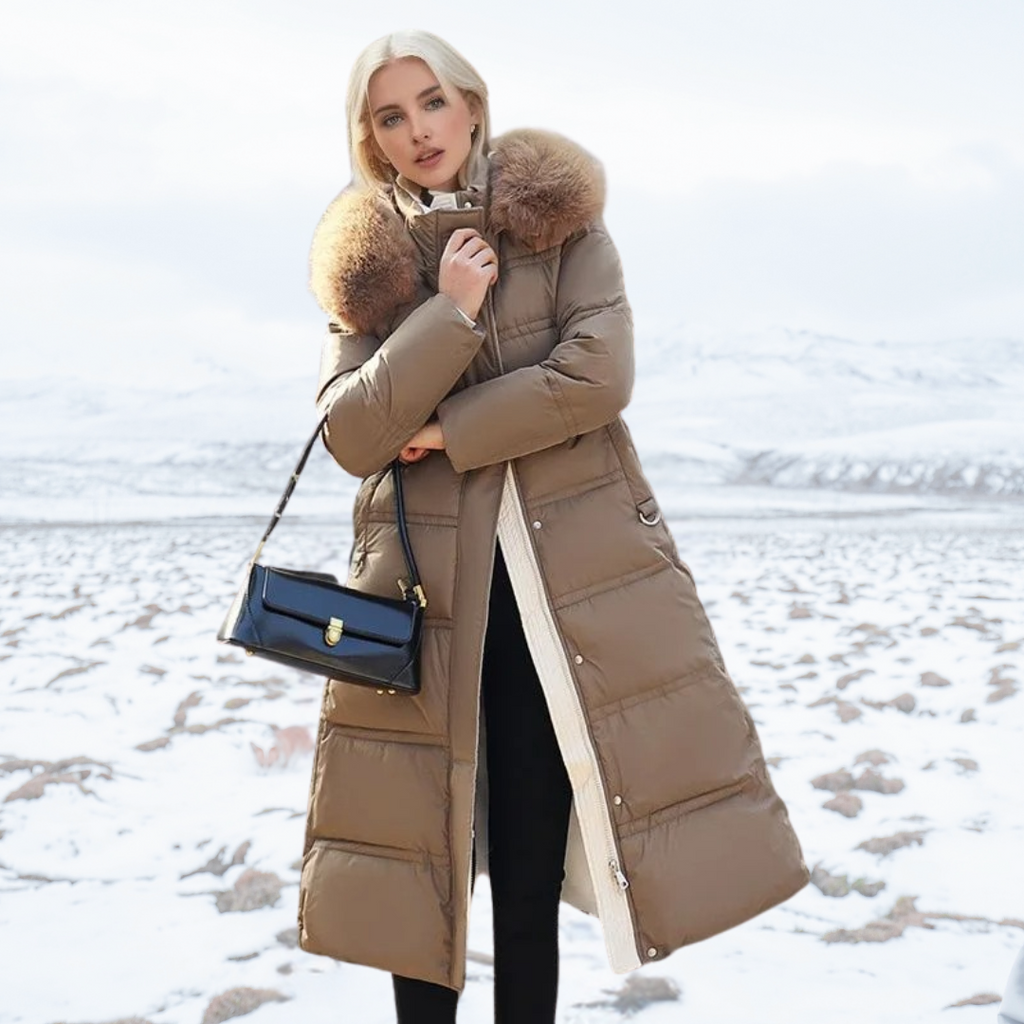 Wintermantel Damen mit Kapuze und langem Schnitt - 3 - Trendlinie