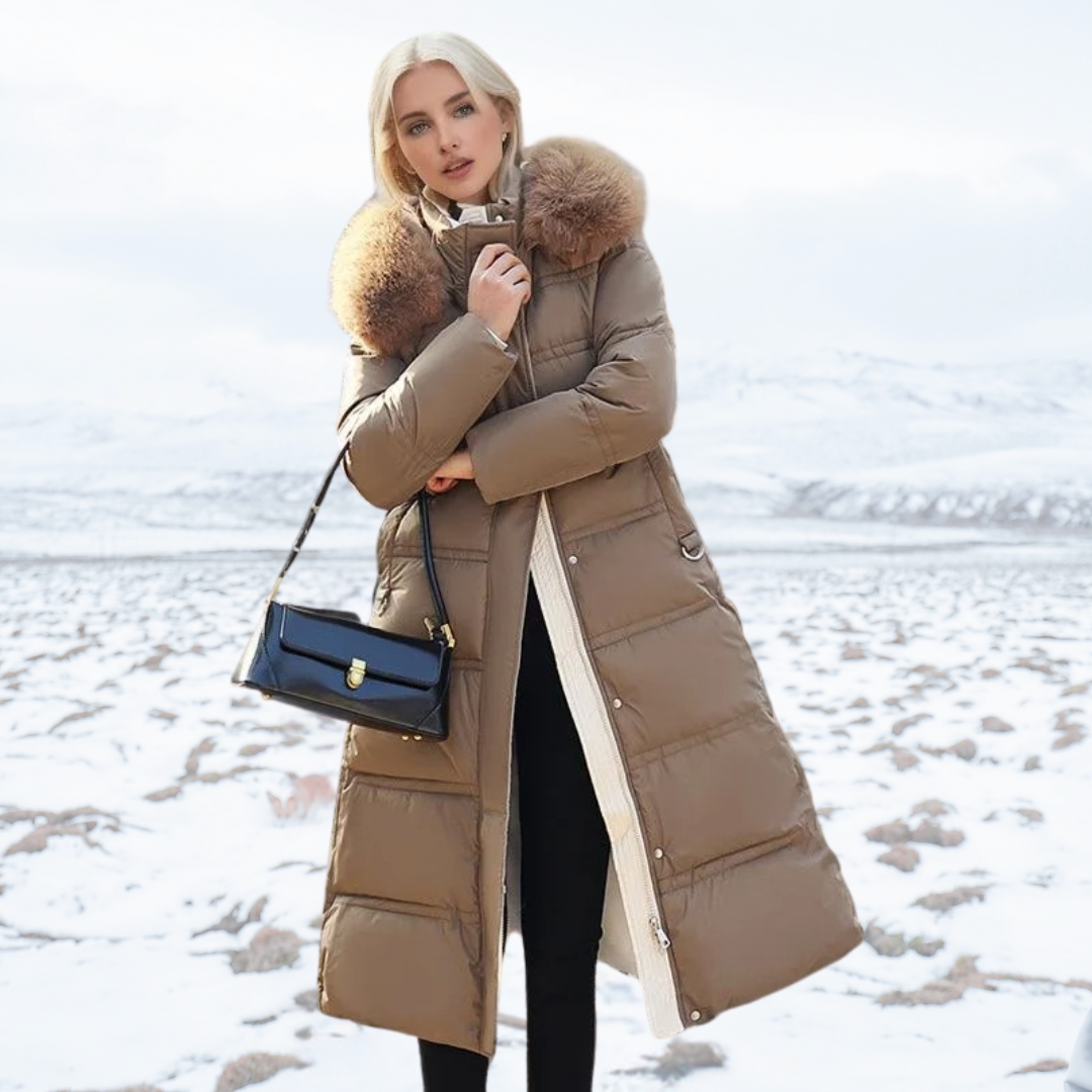 Wintermantel Damen mit Kapuze und langem Schnitt - 3 - Trendlinie