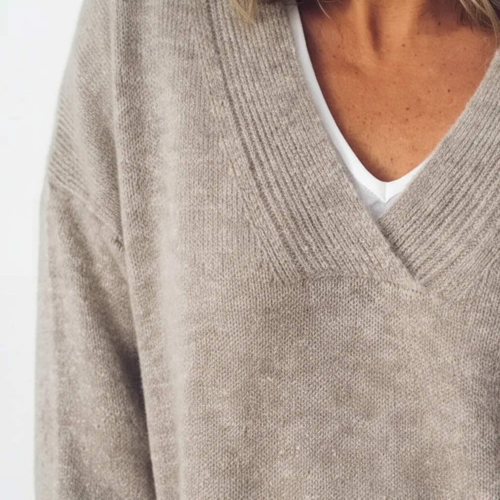 Damen Pullover mit V-Ausschnitt und lässigem Schnitt - 3 - Trendlinie
