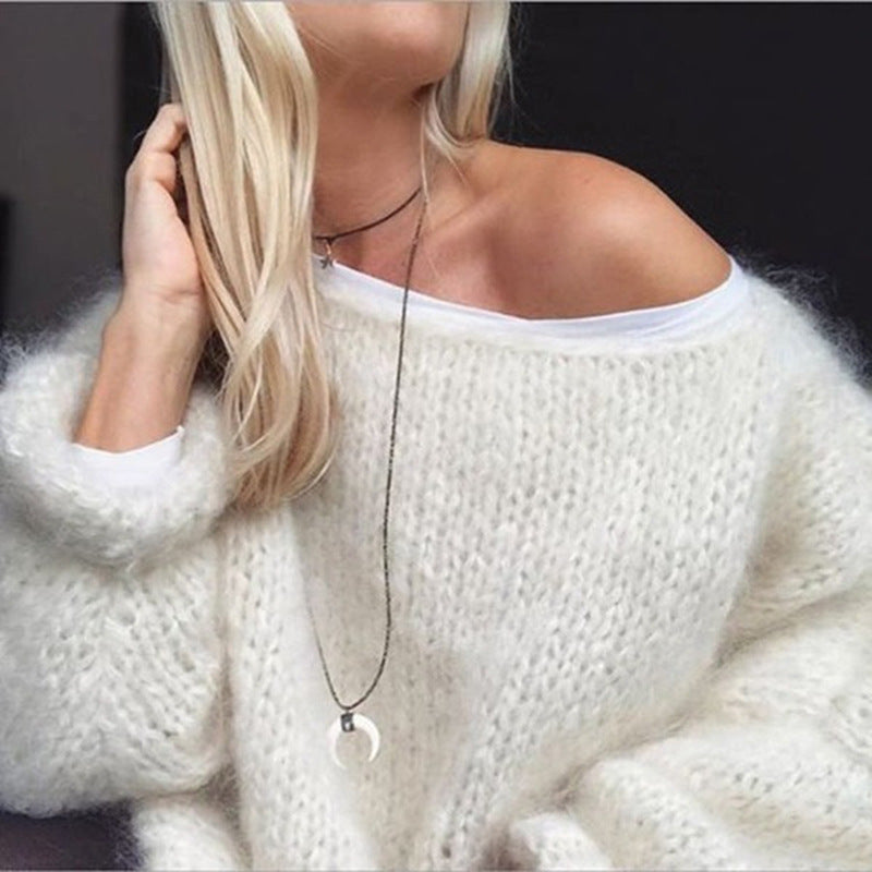 Pullover Damen mit weitem Schnitt und Off-Shoulder-Ausschnitt - 2 - Trendlinie