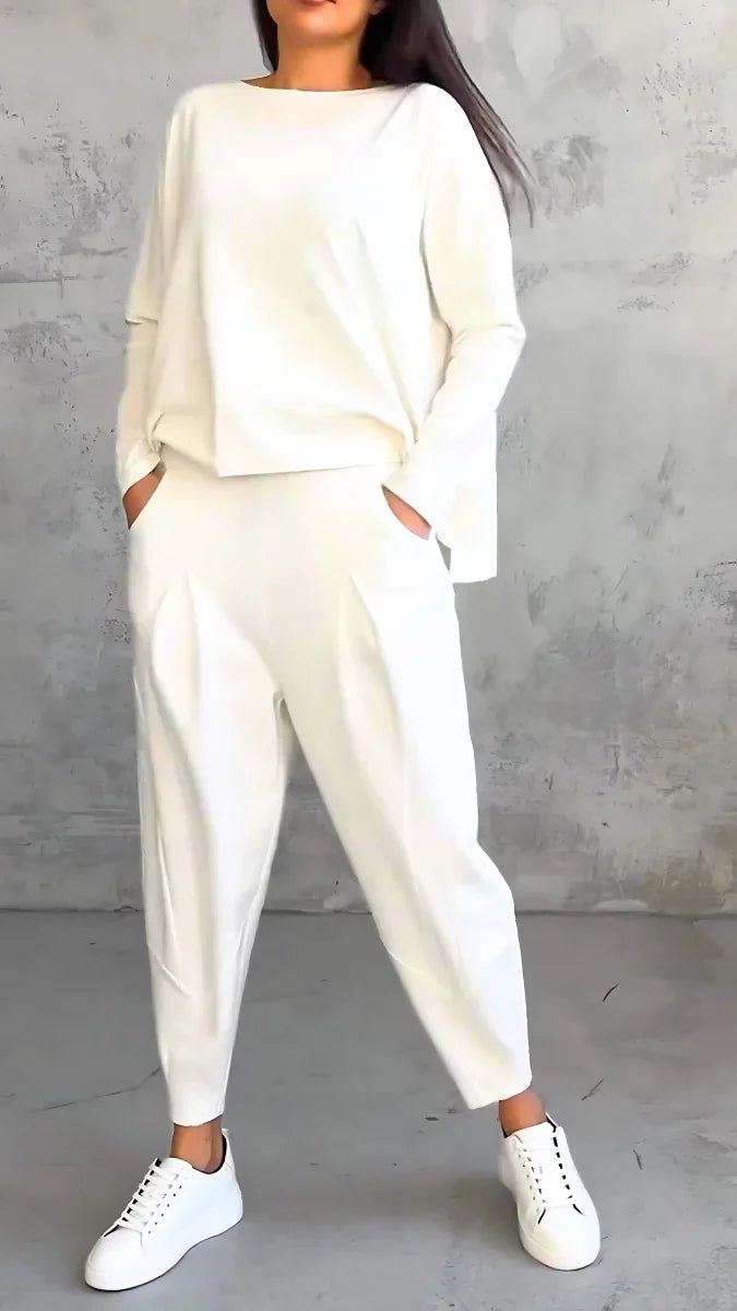 Zweiteiliges Outfit Damen mit lässiger Bluse und bequemen Hosen - 1 - Trendlinie