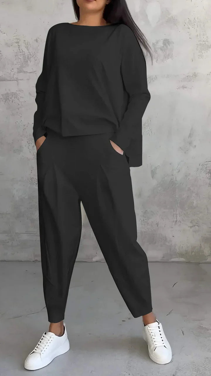 Zweiteiliges Outfit Damen mit lässiger Bluse und bequemen Hosen - 7 - Trendlinie