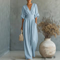 Jumpsuit Damen mit V-Ausschnitt und lässigem Schnitt - 2 - Trendlinie