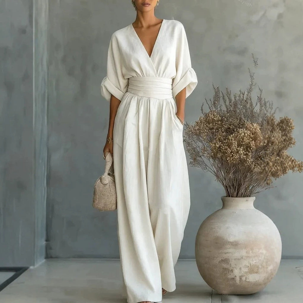 Jumpsuit Damen mit V-Ausschnitt und lässigem Schnitt - 4 - Trendlinie