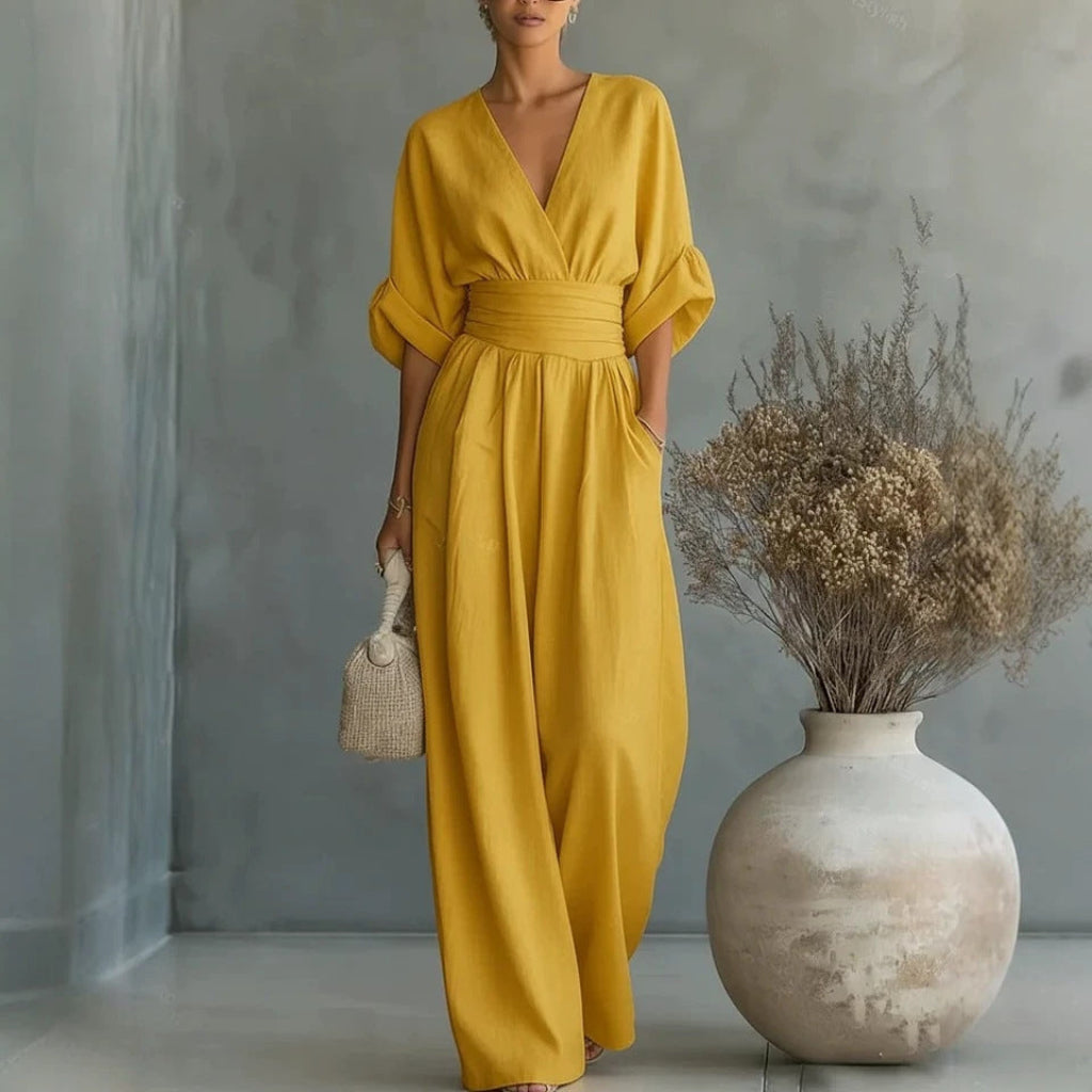 Jumpsuit Damen mit V-Ausschnitt und lässigem Schnitt - 5 - Trendlinie