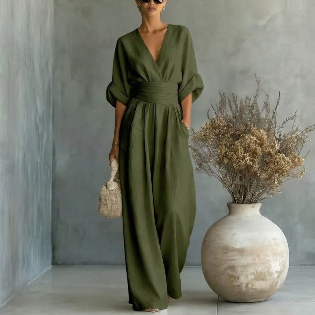 Jumpsuit Damen mit V-Ausschnitt und lässigem Schnitt - 7 - Trendlinie