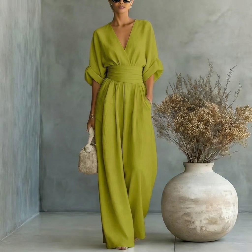 Jumpsuit Damen mit V-Ausschnitt und lässigem Schnitt - 8 - Trendlinie