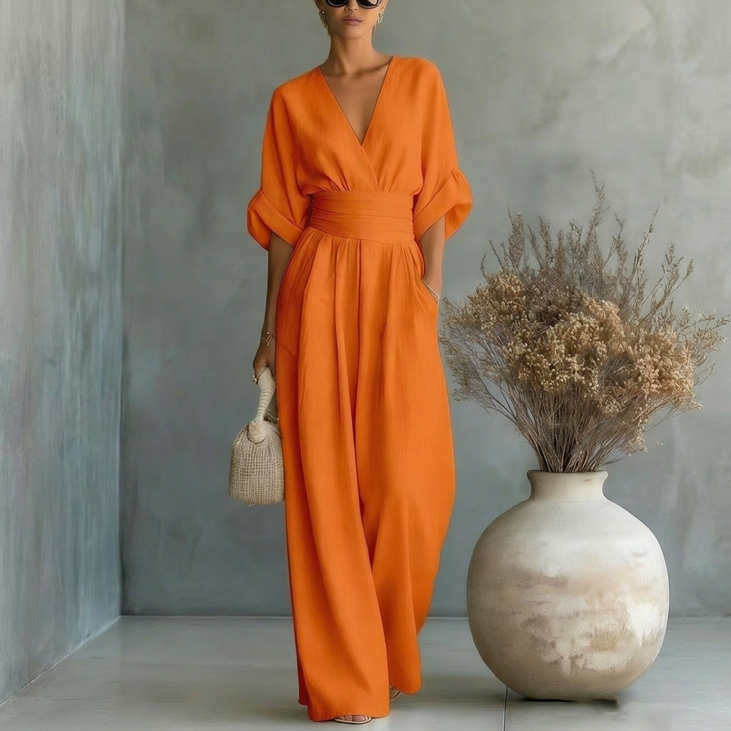 Jumpsuit Damen mit V-Ausschnitt und lässigem Schnitt - 9 - Trendlinie
