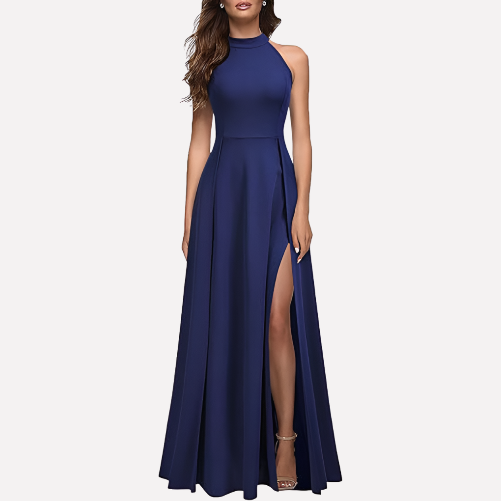 Abendkleid Damen mit hohem Schlitz und tailliertem Schnitt - 1 - Trendlinie