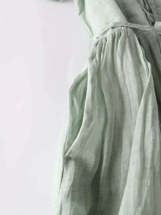 Maxikleid Damen mit Taillengürtel und Rüschendetails - 2 - Trendlinie