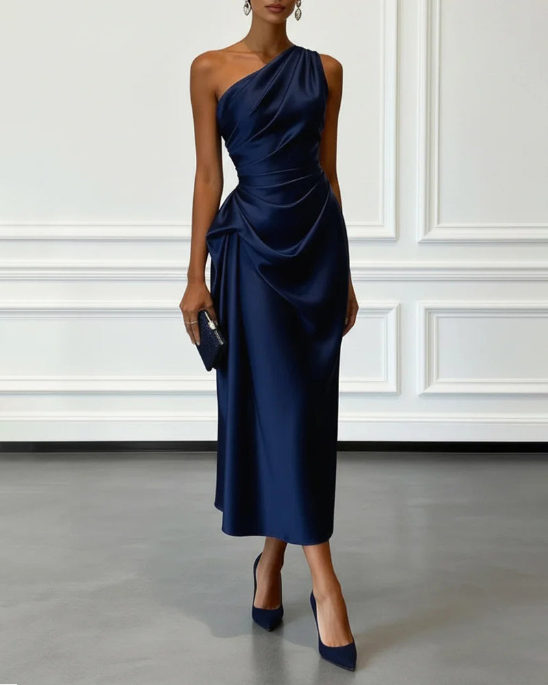 Abendkleid Damen mit asymmetrischem Schnitt und Wickeldesign - 2 - Trendlinie
