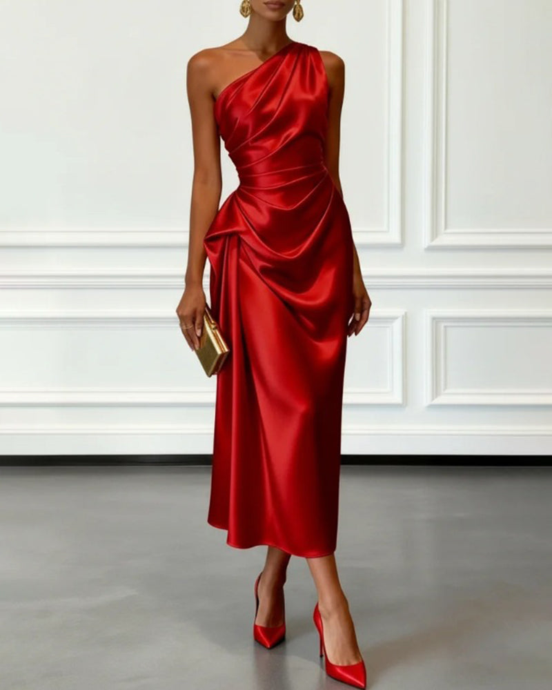 Abendkleid Damen mit asymmetrischem Schnitt und Wickeldesign - 3 - Trendlinie