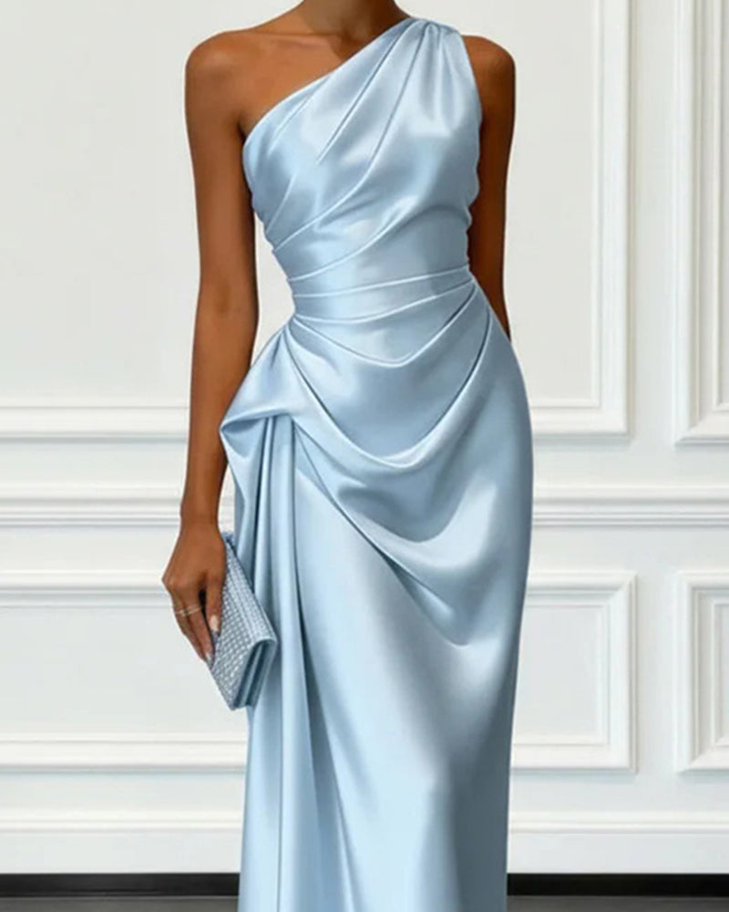 Abendkleid Damen mit asymmetrischem Schnitt und Wickeldesign - 6 - Trendlinie