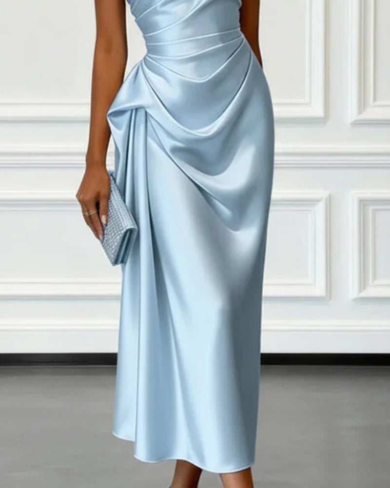 Abendkleid Damen mit asymmetrischem Schnitt und Wickeldesign - 7 - Trendlinie