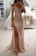 Abendkleid Damen mit schulterfreiem Ausschnitt und Wickelschnitt - 1 - Trendlinie