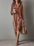 Hemdblusenkleid Damen mit Knopfleiste und seitlichem Schlitz - 1 - Trendlinie