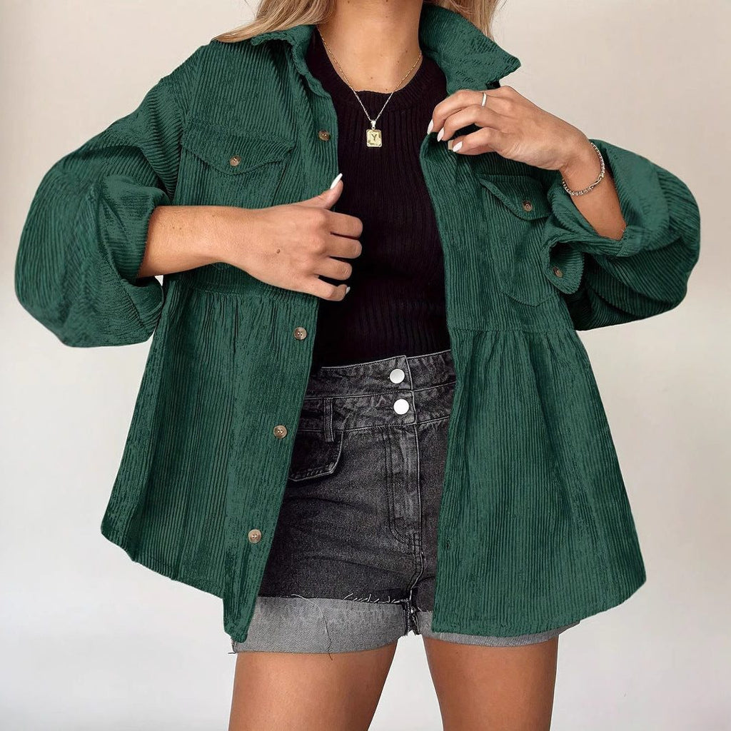 Oversized Hemdbluse Damen mit taillierter Form und Knopfverschluss - 4 - Trendlinie