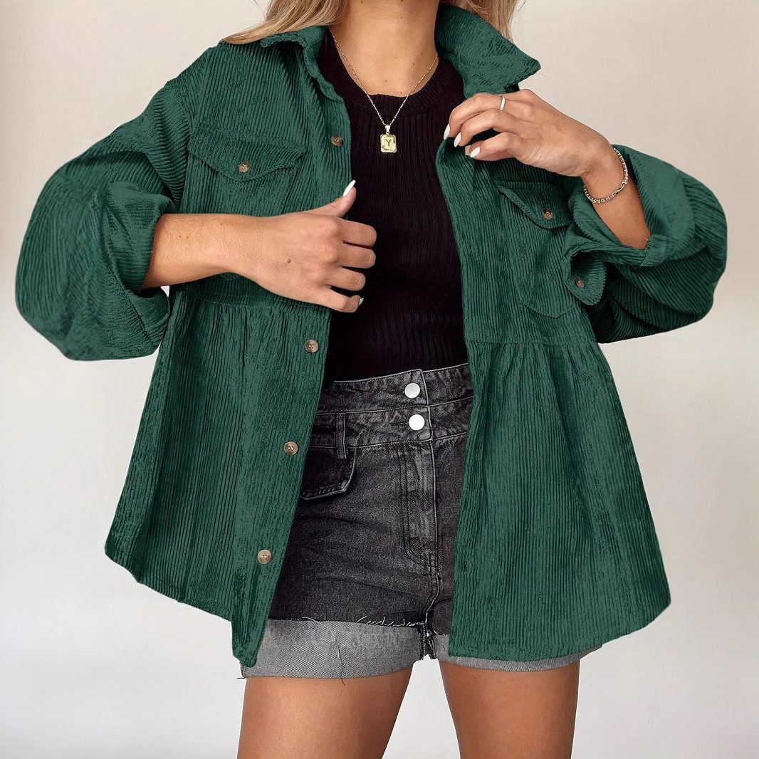 Oversized Hemdbluse Damen mit taillierter Form und Knopfverschluss - 4 - Trendlinie