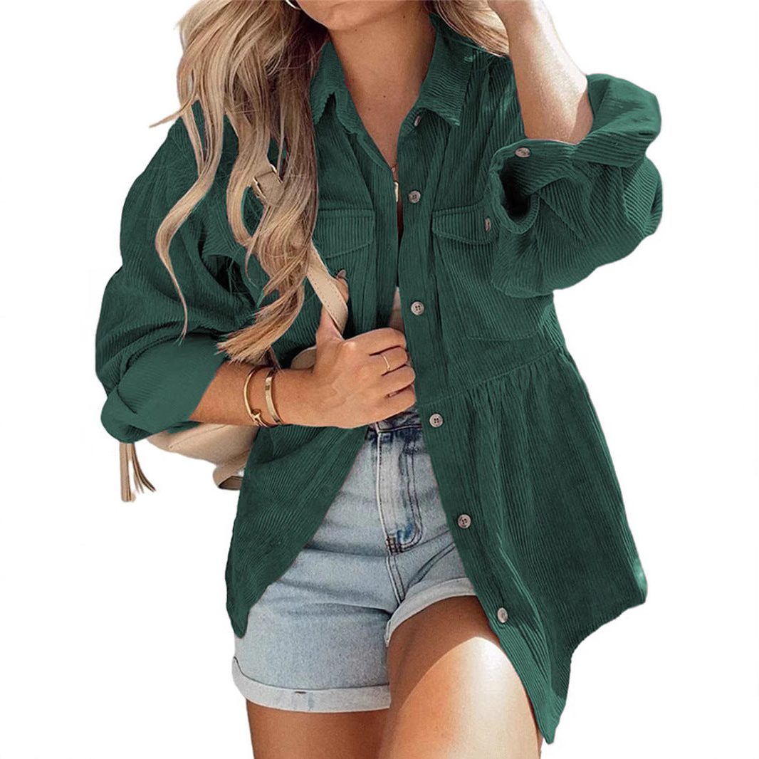 Oversized Hemdbluse Damen mit taillierter Form und Knopfverschluss - 5 - Trendlinie