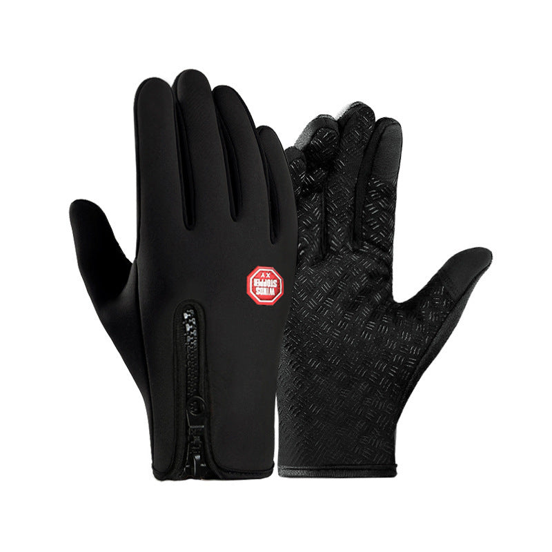 Damen-Fingerhandschuhe mit rutschfester Grip-Außenseite und praktischem Reißverschluss - 2 - Trendlinie