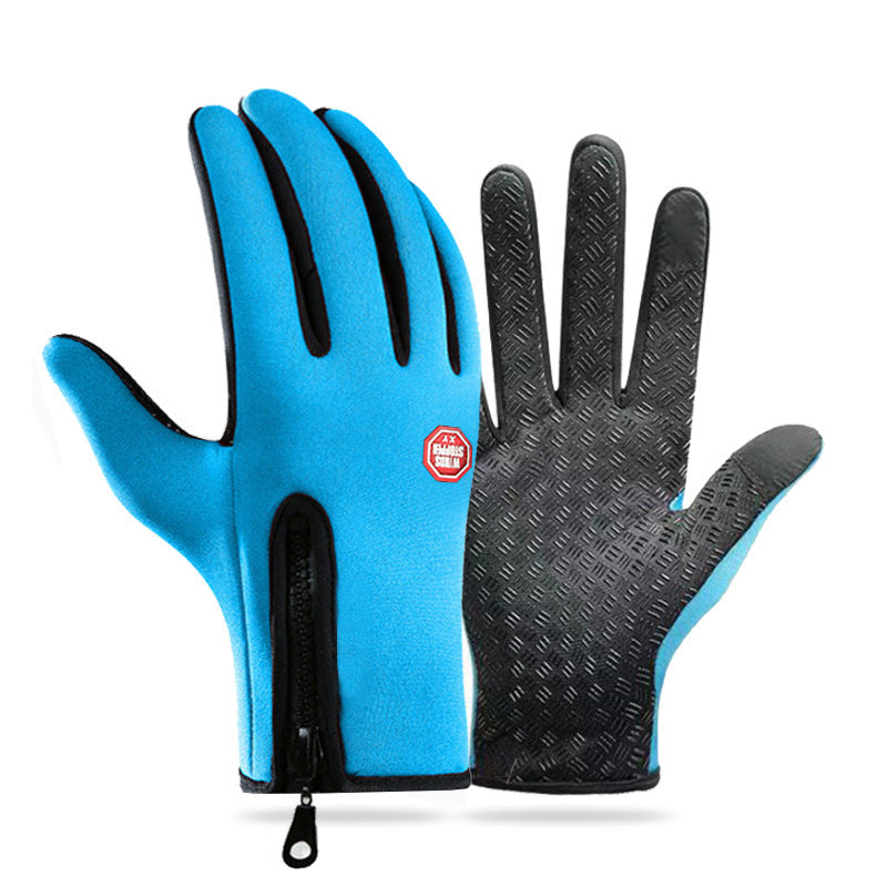 Damen-Fingerhandschuhe mit rutschfester Grip-Außenseite und praktischem Reißverschluss - 3 - Trendlinie