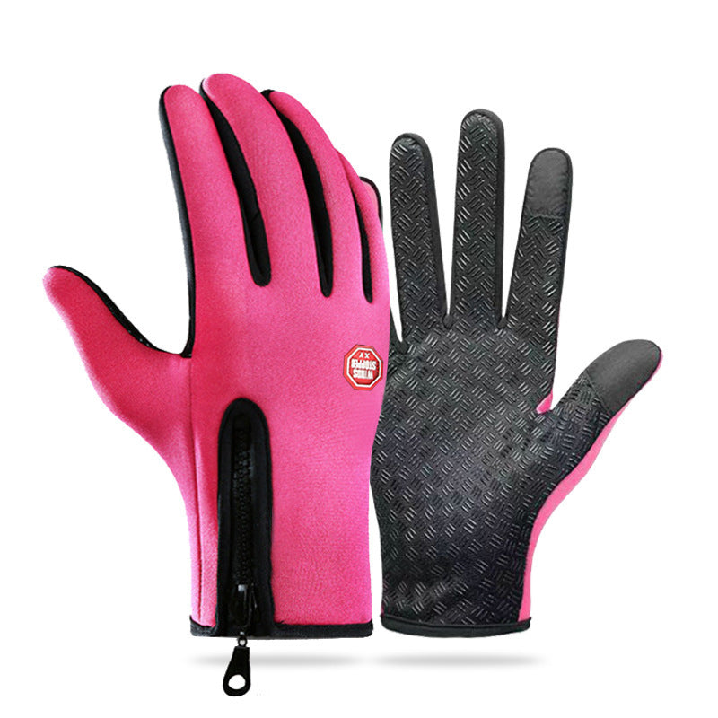 Damen-Fingerhandschuhe mit rutschfester Grip-Außenseite und praktischem Reißverschluss - 4 - Trendlinie
