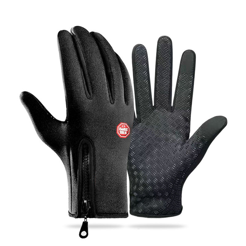 Damen-Fingerhandschuhe mit rutschfester Grip-Außenseite und praktischem Reißverschluss - 6 - Trendlinie