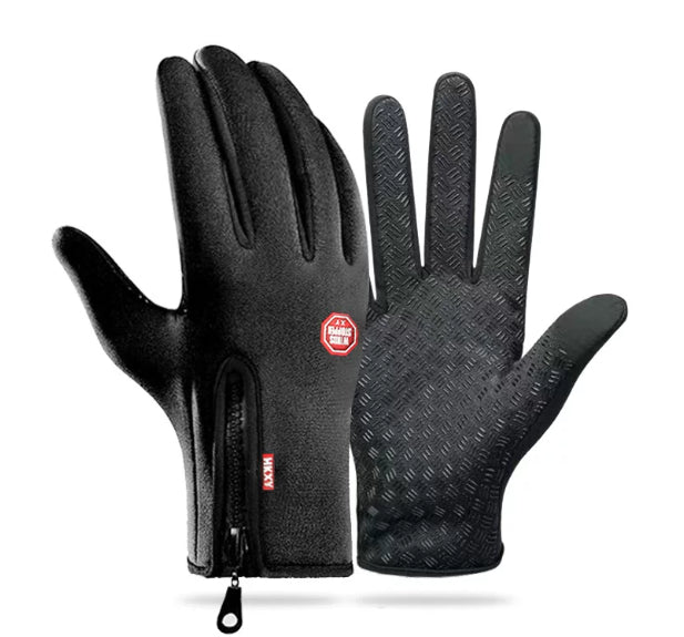 Damen-Fingerhandschuhe mit rutschfester Grip-Außenseite und praktischem Reißverschluss - 7 - Trendlinie