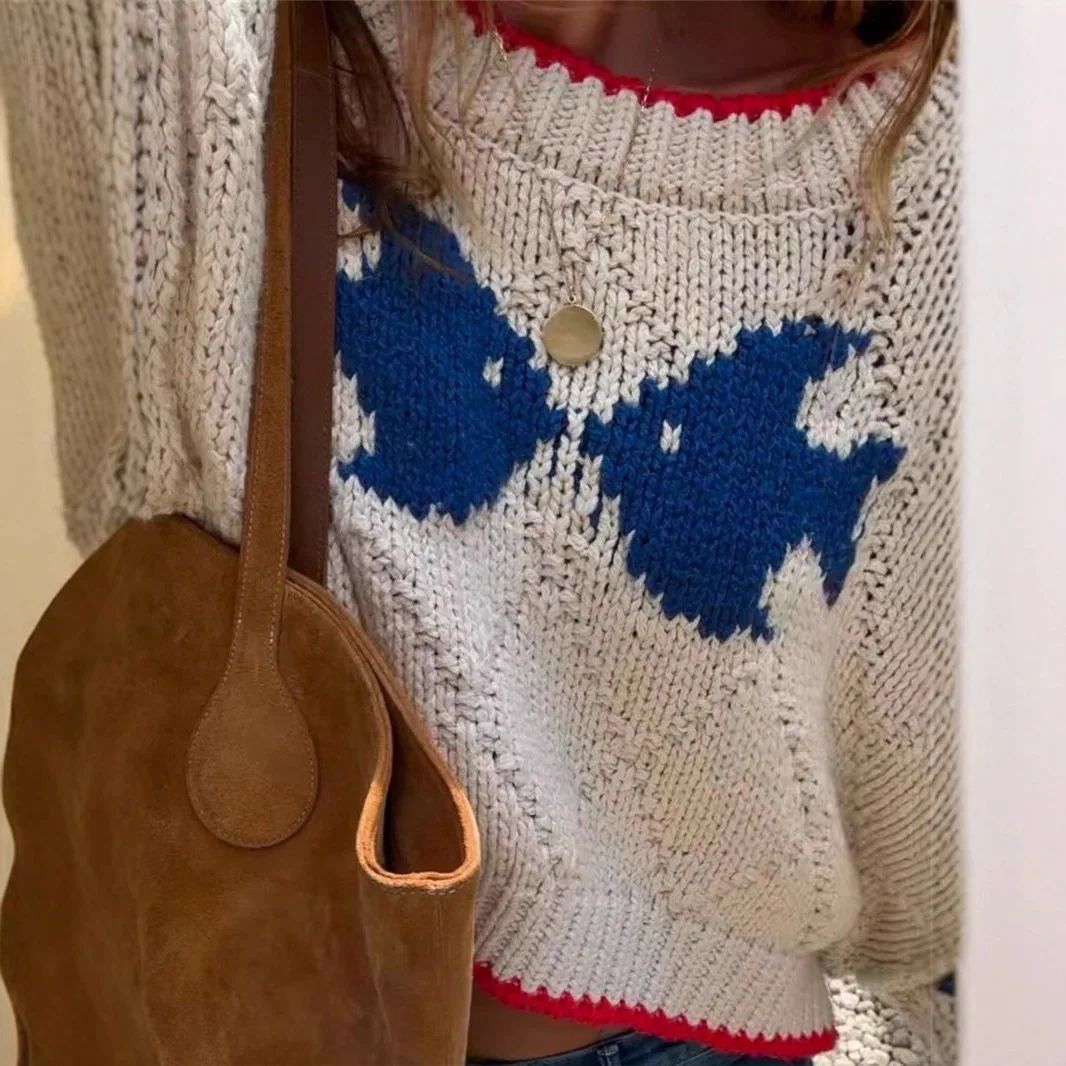 Damen Pullover mit Rundhalsausschnitt und angeschnittenen Ärmeln - 4 - Trendlinie
