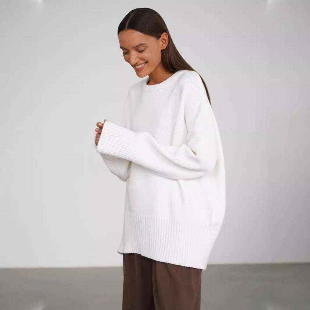 Damen Pullover mit lockerem Schnitt und Rundkragen - 3 - Trendlinie