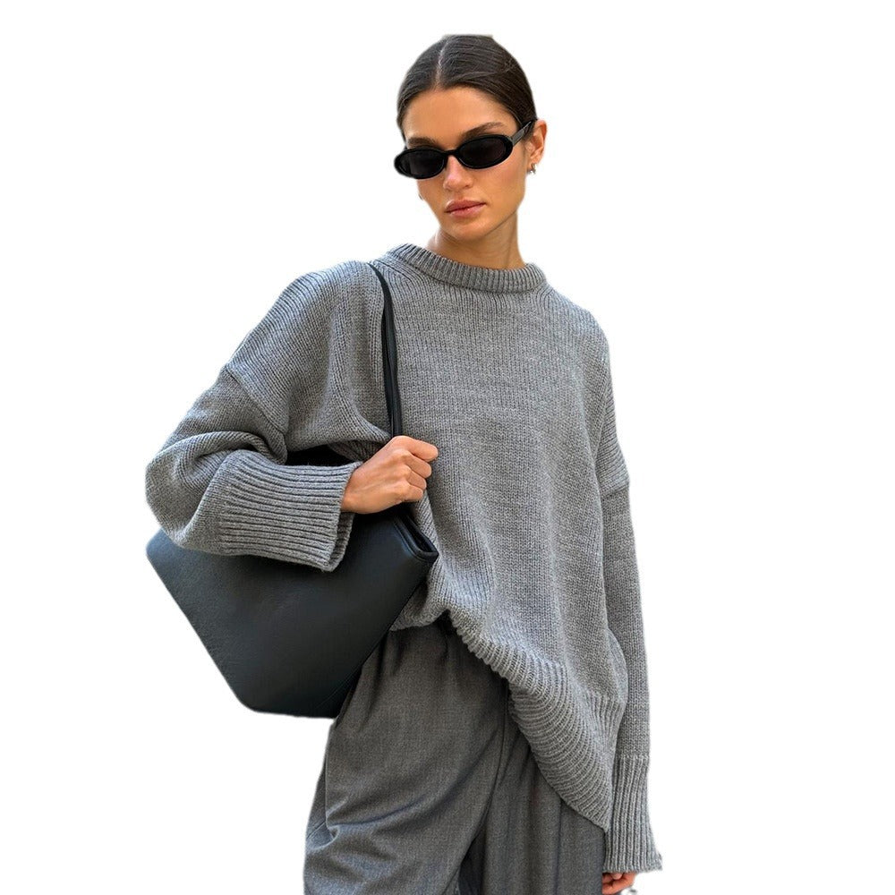 Damen Pullover mit lockerem Schnitt und Rundkragen - 4 - Trendlinie
