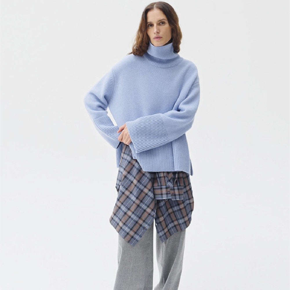 Damen Pullover mit Stehkragen und lockerem Schnitt - 3 - Trendlinie