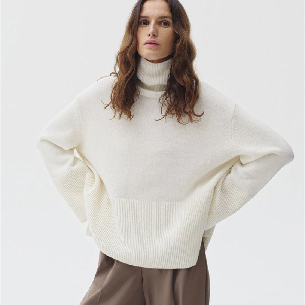 Damen Pullover mit Stehkragen und lockerem Schnitt - 4 - Trendlinie
