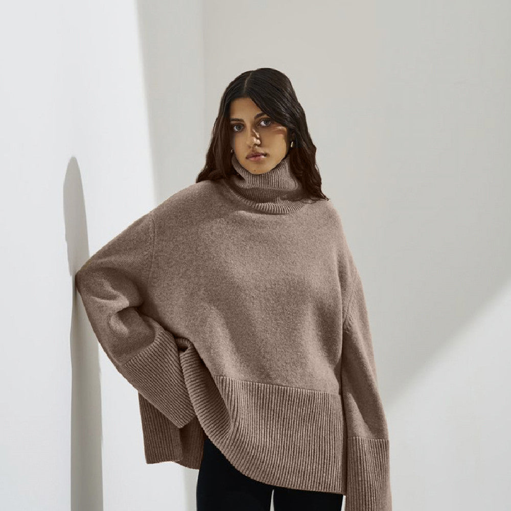 Damen Pullover mit Stehkragen und lockerem Schnitt - 6 - Trendlinie