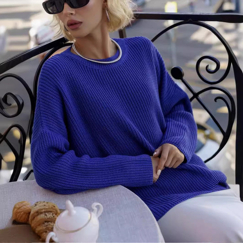 Damen Pullover mit Rundhalsausschnitt und lockerer Passform - 4 - Trendlinie