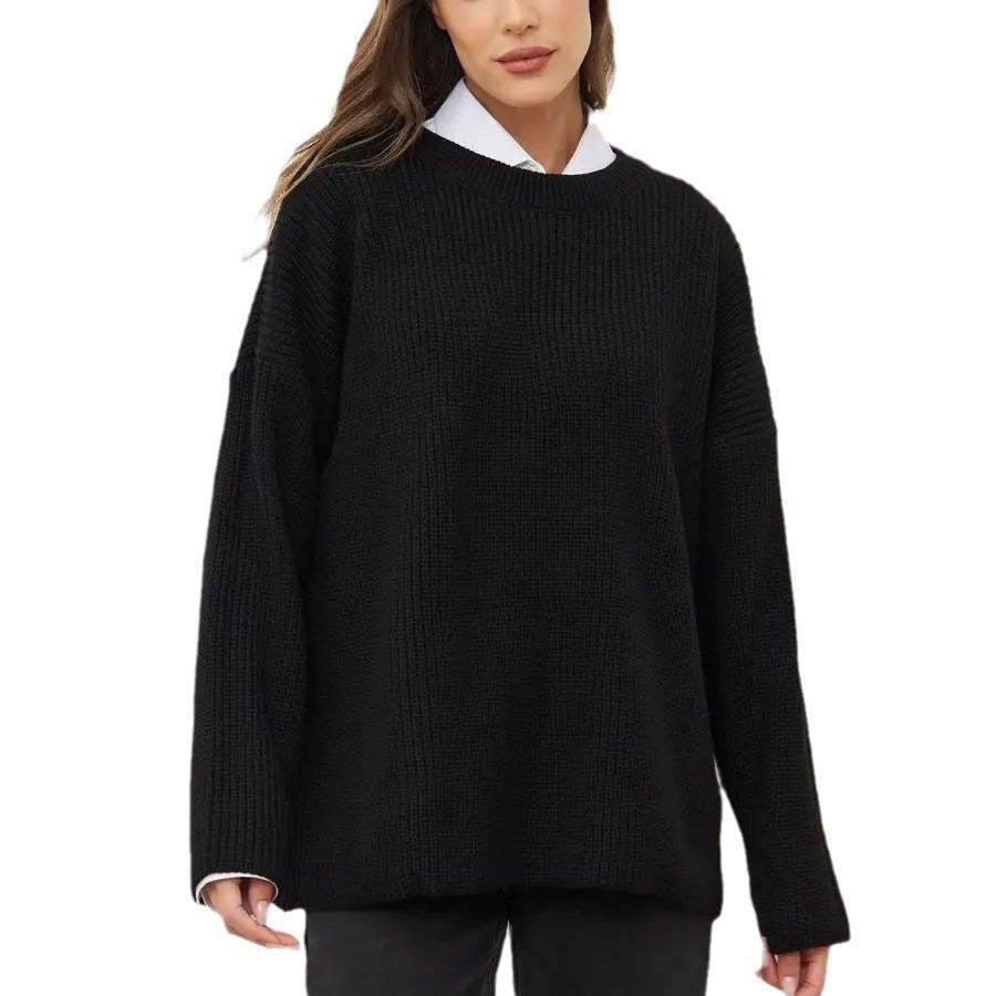 Damen Pullover mit Rundhalsausschnitt und lockerer Passform - 9 - Trendlinie